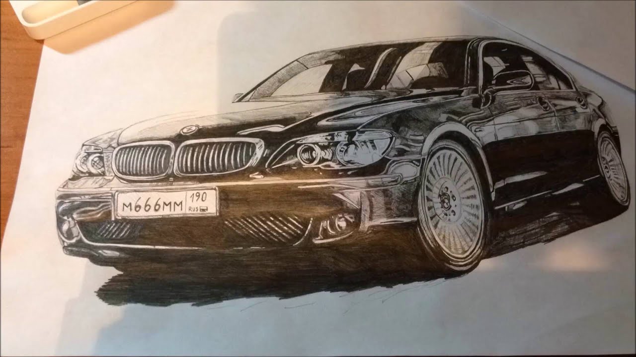 Рисунок карандашом BMW M5 - YouTube