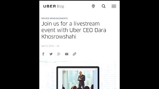Uber-CEO Dara Khosrowshahi Reveals The New Driver App April 10, 2018( Discussion Time)