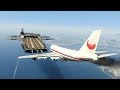 Massive Air Plane "Emergency Landing" at helicarrier  (GTA 5 Amazing and funny Moments)