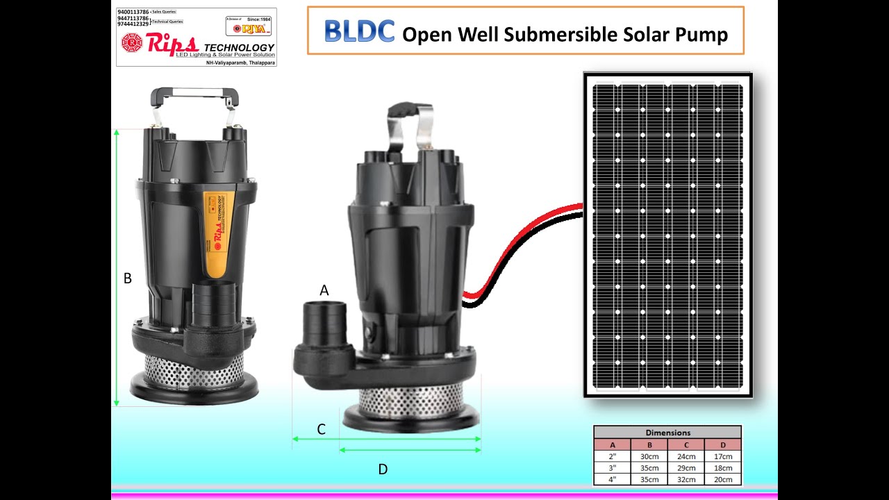 Rips Riya Solar BLDC Water Pump Useful Farming /Construction /Fishing