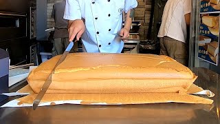 Original Cheese Jiggly Cake Cutting-Taiwanese Street Food