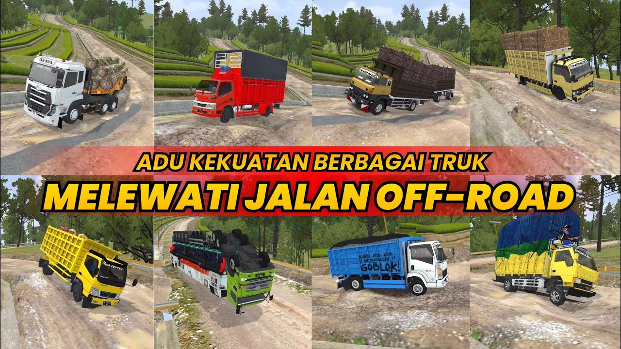 Challenge Berbagai Jenis Truk Melewati Jalan Off-road di BUSSID‼️