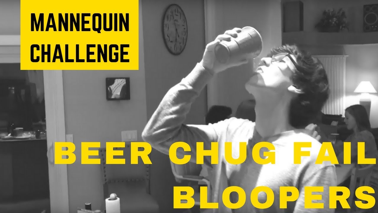 Outtakes and Fails from Mannequin Challenge - Beer Chug
