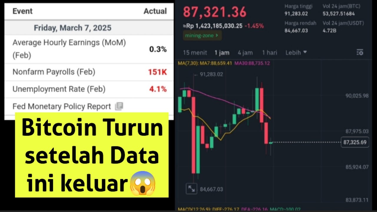 Harga BITCOIN TERGUNCANG setelah Release Data Ekonomi ini !