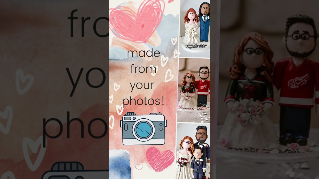 Boho Wedding Cake Toppers❤️ Modern wedding Ideas❤️ Bride and Groom Custom Cake topper 