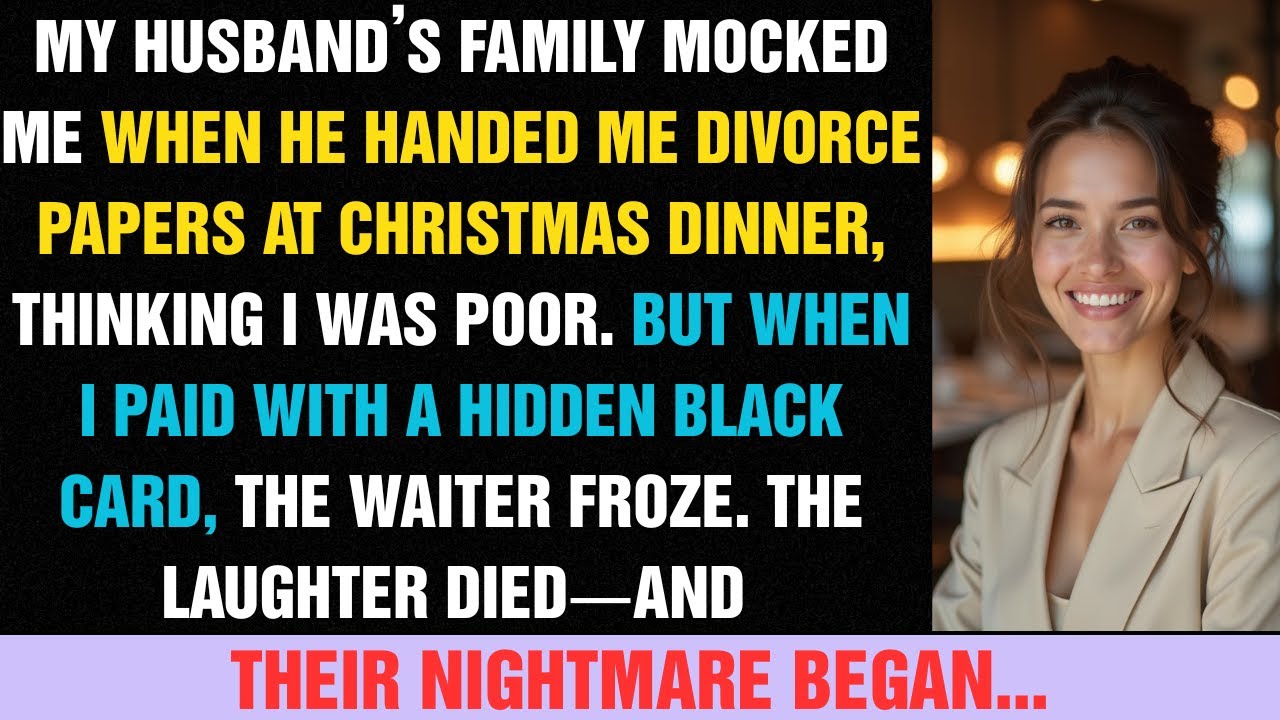 In-Laws Mocked Me When My Husband Filed for Divorce on Christmas—Until the Waiter Saw My Card...