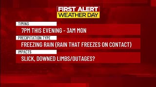 A First Alert Weather Day this evening for freezing rain