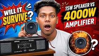 15W Speaker vs 4000W Amplifier 😱 Can It Survive?