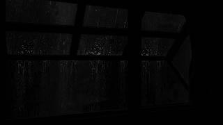 99% People Sleep Soft Rainfall in Outside the Window Bedroom | Dark Ambience Relaxing for Deep Sleep
