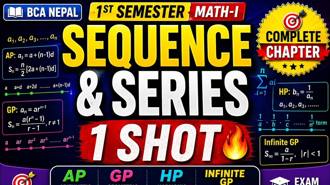 Sequence & Series: 100% Fixed Questions for BCA/CSIT Exam Complete Unit ...