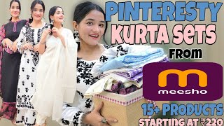 #meeshohaul *20 PINTERESTY PRODUCTS* BEST MEESHO KURTA SETS HAUL STARTING AT ₹220🔥 #meesho #haul