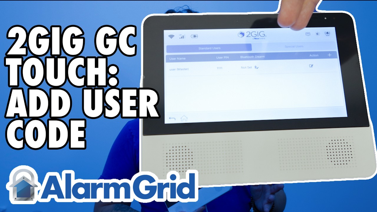 2GIG GC Touch: Add User Code - YouTube