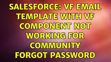 Salesforce: VF Email Template With VF Component Not Working For Community Forgot password