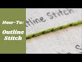 Outline stitch  easy embroidery tutorial