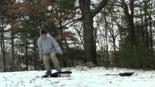 First snowskate mini of this season (stomped tre flip)