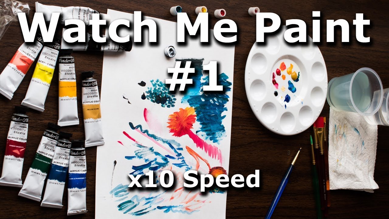 🔇 Watch Me Paint #1 - Practicing with Acrylics - YouTube