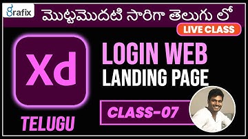 Adobe XD Live Class-7, ui/ux Create a web Login landing page visual design Telugu Tutorials