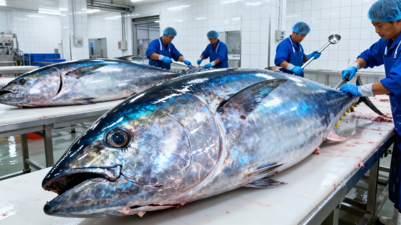 Exploring inside the fish processing plant | Processing the giant fish