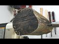 Woodturning - 80 Years old Log to Vase 【木工旋盤】職人技で古い木から壺を製作