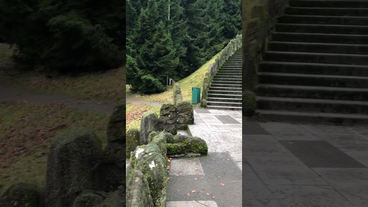 View of Kassel from Hercules monument, Wilhelmsh&ouml;he Mountain Park, Kassel, Hessen, Germany