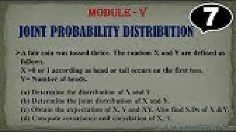 #7 || Problems#5  || Covariance  ||  Correlation   || Joint Probability Distribution  || 18MAT41