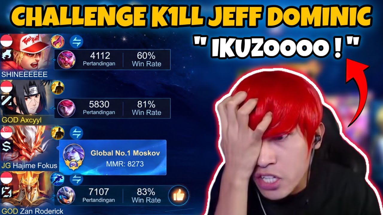 Reaksi Jeff Dominic Dichallenge K1ll ! Match Seru Menegangkan Late Game Bonus Top 1 Moskov !