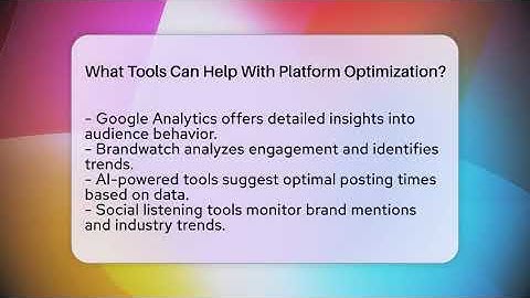 What Tools Can Help With Platform Optimization? - Everyday-Networking