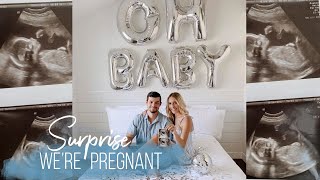 TELLING MY HUSBAND I'M PREGNANT + SURPRISING OUR FAMILIES!!