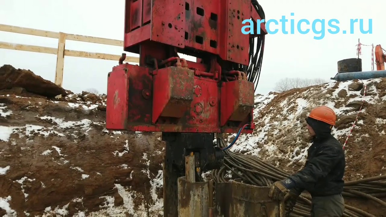 Шпунт Ларсена Л5 УМ Устройство шпунтового ограждения котлована - YouTube