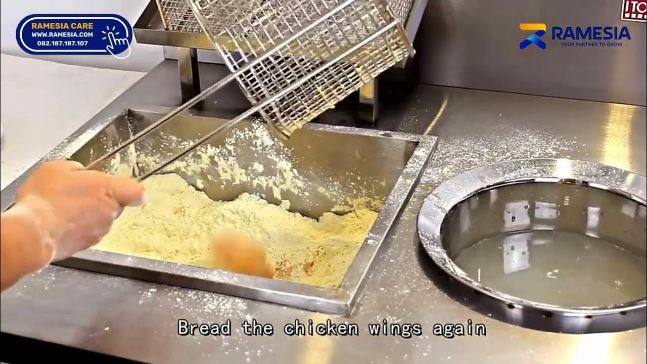 Meja Dusting Stainless Steel Meja Penepung Preparing Fried Chicken