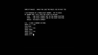Bagels Game (1972) – Mainframe Game