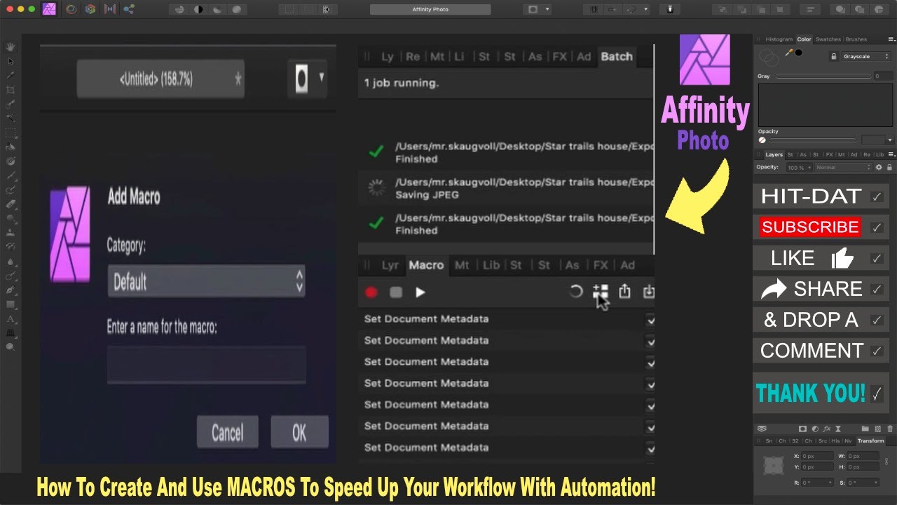 How To Create And Use Macros To Speed Up Your Workflow In Affinity ...