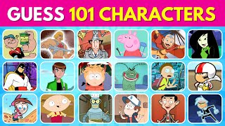 Guess 101 Cartoon Characters in 3 seconds | Cartoon Quiz