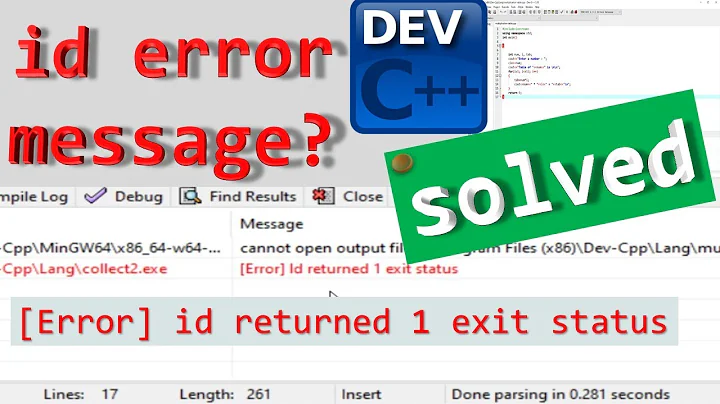SOLVED. [Error] Id Returned 1 Exit Status On DEV C++