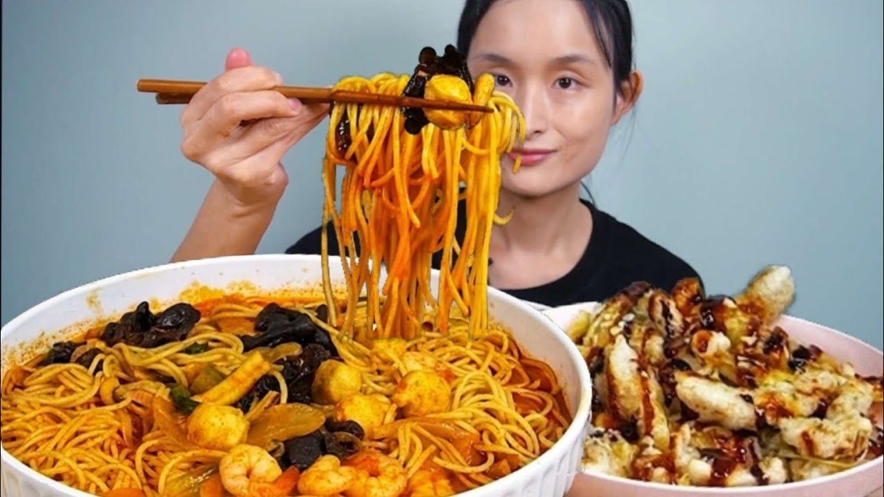얼큰칼칼 짬뽕파스타 짜장탕수육 먹방