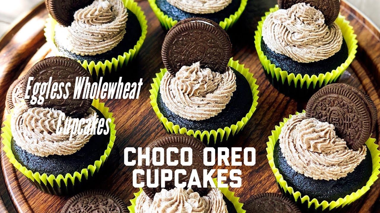 Choco Oreo Cupcakes | Eggless Whole Wheat Cupcakes | Atta Cupcakes | Flavourful Food By Priya