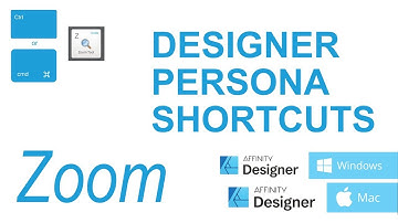 Affinity designer Zoom PERSONA SHORTCUTS