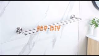 MY DIY ALUMINIUM DOUBLE TOWEL BAR TOWEL RAIL 600MM TOWEL RACK WALL MOUNTED TOWEL HOLDER FOR BATHROOM