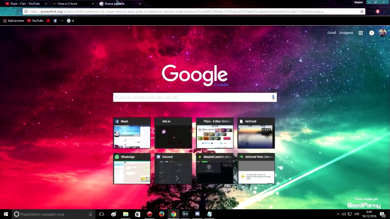 NEW EXTENSAO ! SUB PAINEL,MACRO,CUSTON THEME, NO GOTA.IO ! 2017