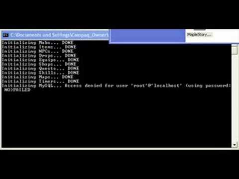 Maplestory Private server error mysql cant connect.