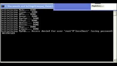Maplestory Private server error mysql cant connect.