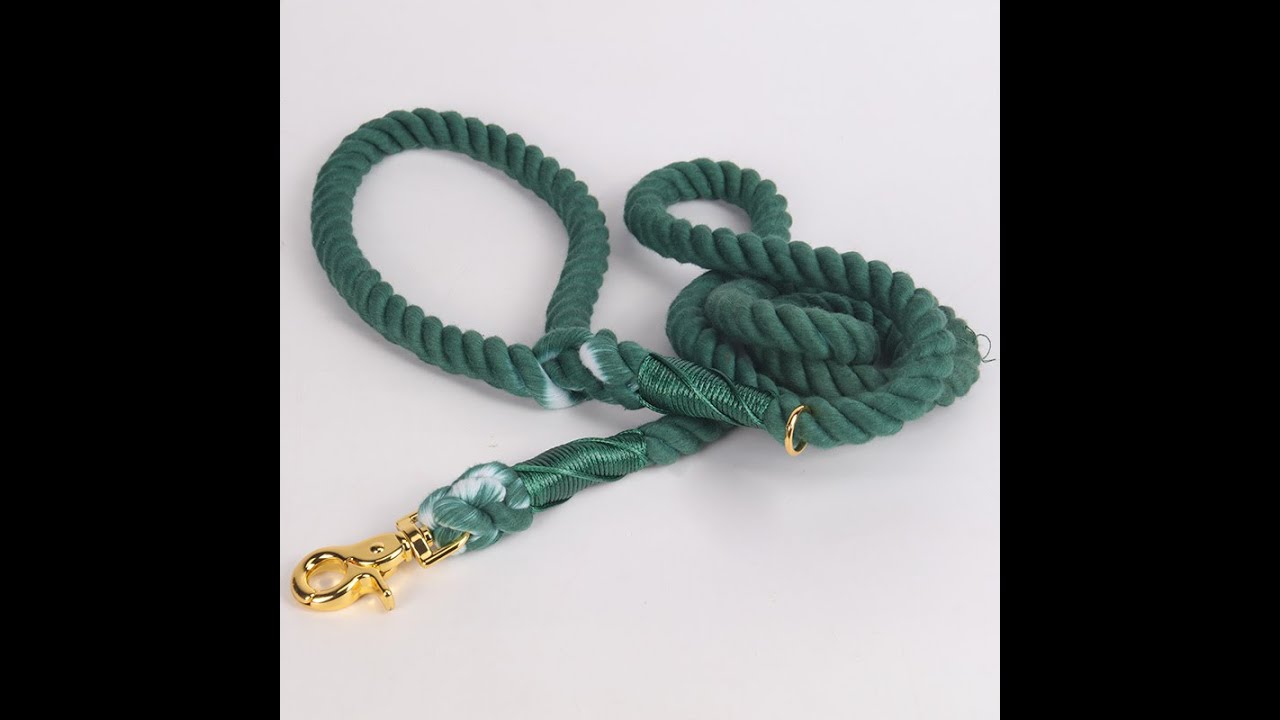 OKEYPETS Outdoor Multi-Colors Thick Braided Climbing Colour Cotton Rope Dog Leash And Collar