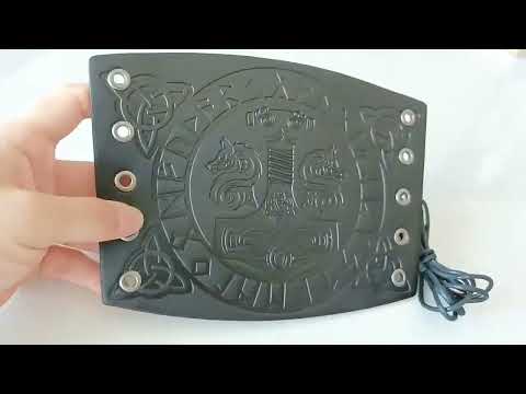 Шкіряний Зовнішній манжет Мельнір, браслет для підлітків вікінгів із тисненням, видео 1
