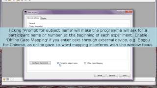 Translog II Tutorial: Creating a new project