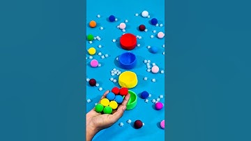 ASMR Color Sorting Wooden Balls 🟡🟣 | Satisfying Wood Marbles & Colorful Cups #asmr