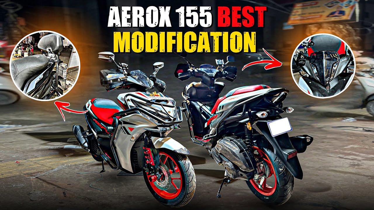 3 Aerox 155 Modification In 1 Time 🤩 | Aerox 155 BackRest | Aerox 155 Full Modification 🔥