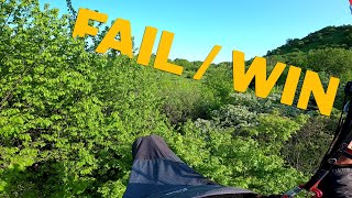 Paragliding Fail Win, Emergency Landing Through Trees