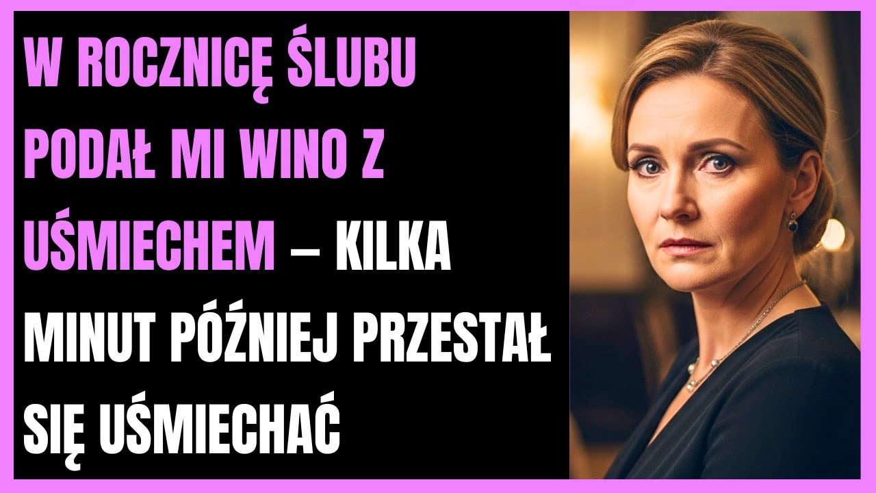 W rocznicę ślubu podał mi wino z uśmiechem — kilka minut później przestał się uśmiechać