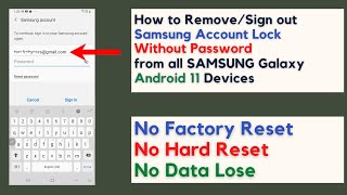 How to Remove Samsung Account without Password - All SAMSUNG Galaxy Android 11 !!!