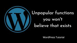 Some unpopular functions in WordPress you won't believe that Exists | add_management_page()